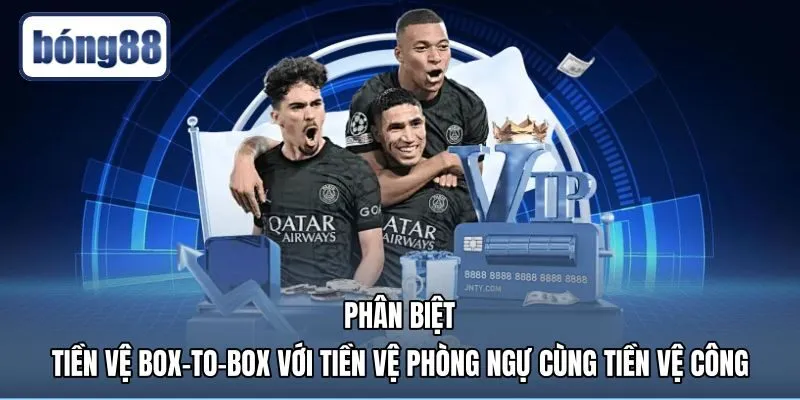 Ranh giới chiến thuật giữa các vị trí tiền vệ trung tâm